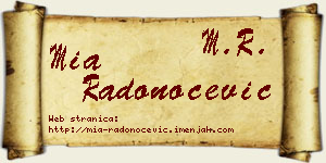 Mia Radonoćević vizit kartica